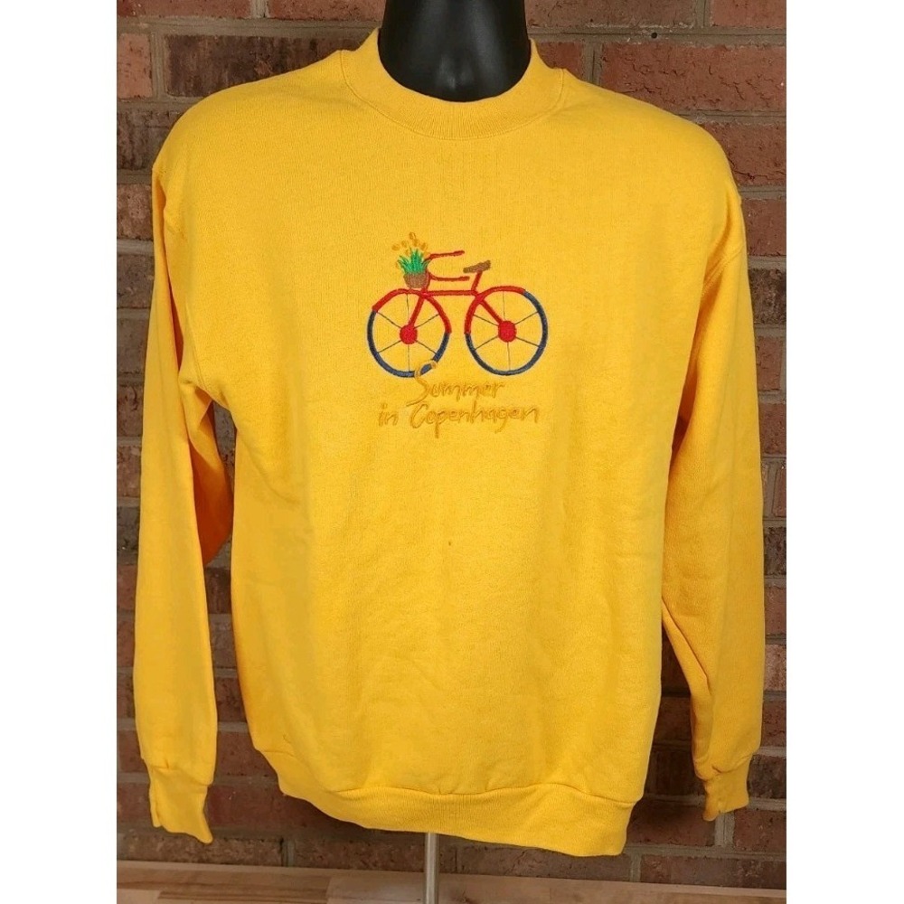 Screen Stars Fruit Of The Loom Yellow Summer In Copenhagen Sweatshirt Medium USA